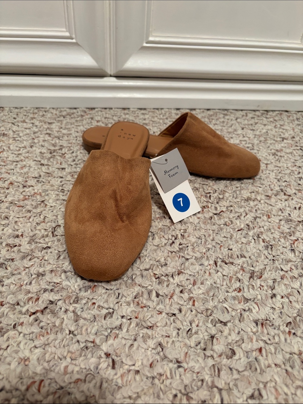 a new day Brown Suede Open-Back Flats